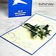Самолет Истребитель СУ-35  - объёмная 3D открытка. Подарки на 23 февраля. КиРиГаМи - объёмные 3D открытки. Интернет-магазин Ярмарка Мастеров.  Фото №2