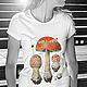 Order Fly Agaric T-Shirt. decades. Livemaster. . T-shirts and undershirts for men Фото №3