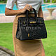 Python leather bag in black. Classic Bag. exotiqpython. My Livemaster. Фото №4