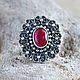 Ring - a ruby in a silver lace, Rings, Tallinn,  Фото №1