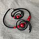 Handmade jewelry. Decoration Svetlana Boiko Voronezh. Stylish jewelry to purchase in the online store. Red and black jewelry set, necklace with natural stones. Rubber cord Jewelry rubber
