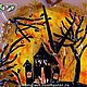 Часы настенные интерьерные "Halloween" (стекло, фьюзинг), фотофрагмент 3