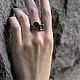 Кольцо: серебро минимализм  камнем карборунд    "Метеор Куб". Кольца. BIHAYNA. Ярмарка Мастеров.  Фото №5