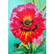 Картины и панно handmade. Livemaster - original item Painting poppies Bouquet of poppies red flower 50h35 cm. Handmade.
