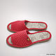 Knitted flip-flops, coral cotton. Flip flops. florina34. My Livemaster. Фото №5