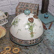 Для дома и интерьера handmade. Livemaster - original item Bread box cloche Coffee in a turquoise cup. Bread decoupage. Handmade.