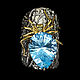 Серебряное кольцо с голубым топазом, 925 проба, Кольца, Москва,  Фото №1