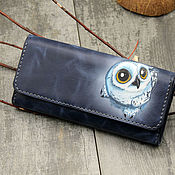 Сумки и аксессуары handmade. Livemaster - original item Women`s Wallet leather Owl. Handmade.