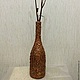 Бутылка декоративная "Бронзовые злаки". Техника терра. Ваза, Бутылки, Новосибирск,  Фото №1