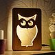 Night lamp in the nursery Owl. Natural wood. Nightlights. clever wood (clever-wood). Online shopping on My Livemaster.  Фото №2
