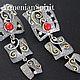 Серьги и кольцо из серебра с прессованным кораллом Armenian Spirit. Комплекты украшений. Armenian Spirit. Интернет-магазин Ярмарка Мастеров.  Фото №2