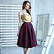 Blue red Rose jacquard skirt, voluminous voluminous MIDI skirt. Skirts. mozaika-rus. My Livemaster. Фото №5
