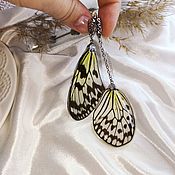 Украшения handmade. Livemaster - original item Earrings with real butterfly wings in resin, tropical butterflies. Handmade.
