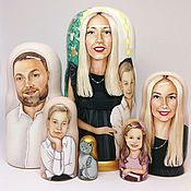 Русский стиль handmade. Livemaster - original item Matryoshka doll with a family portrait. Handmade.