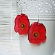Bright Transparent Resin Earrings Red Flowers Poppy Anyutka Boho, Earrings, Taganrog,  Фото №1