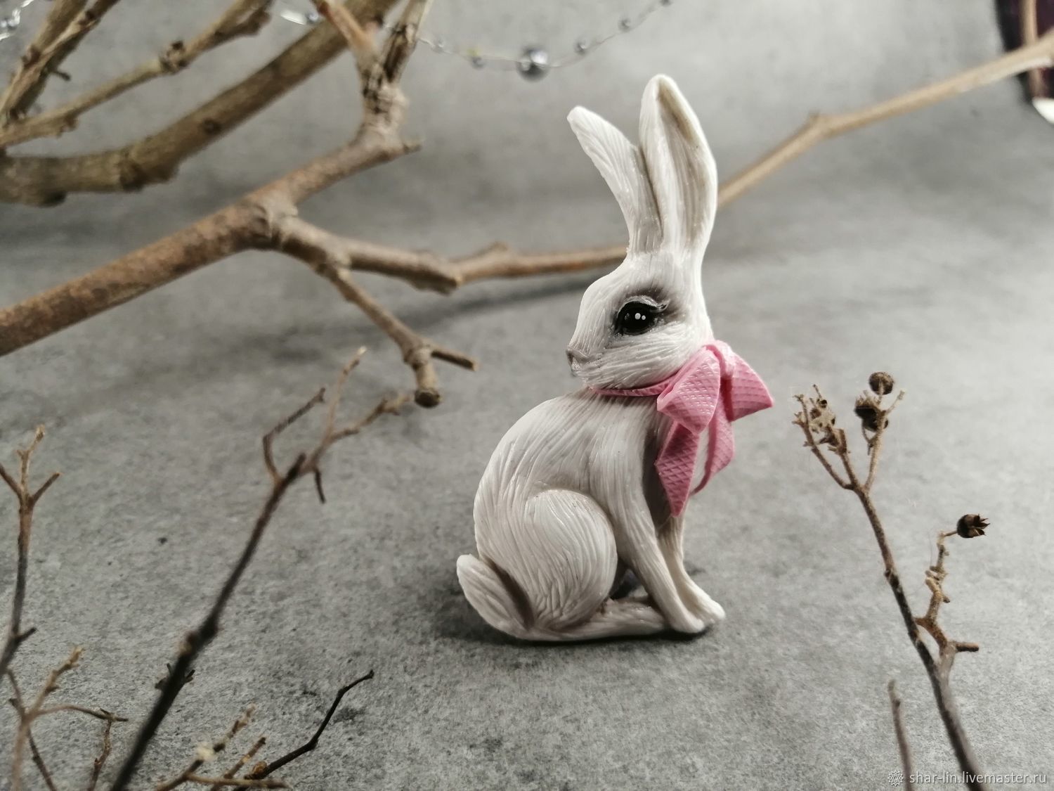 "Кролик с бантиком" - брошь, Брошь-булавка, Сочи,  Фото №1