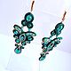 Soutache Butterfly earrings emerald small. Earrings. Hobbisait. Online shopping on My Livemaster.  Фото №2