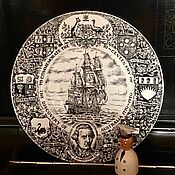 Винтаж handmade. Livemaster - original item James Cook. Rare Plate by Wood&Sons England. Handmade.