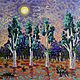  Oil painting ' poplar alley under the moon. Crimea'. Pictures. Fine Art for Joy. My Livemaster. Фото №5