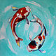 Oil painting with carp 'Infinity' 40/40 cm, Pictures, Sochi,  Фото №1
