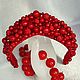 Red kokoshnik embroidered with glass beads. Kokoshnik. Kokoshniki Nadezhdy. Online shopping on My Livemaster.  Фото №2