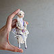 Елочная игрушка миниатюрная кукла. Авторская кукла-подвеска из ткани, Элементы интерьера, Шемышейка,  Фото №1