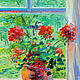 Oil painting on canvas. The window in the summer. Pictures. Painting gallery of Metsenatova Val. Online shopping on My Livemaster.  Фото №2