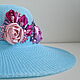 Hat FLOWER round blue. Hats1. Juliya Laborera. Online shopping on My Livemaster.  Фото №2