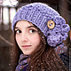 Вязаная шапочка «Лаванда». Шапки. NewRareRu.Knitting (Вера). Интернет-магазин Ярмарка Мастеров.  Фото №2