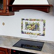 Для дома и интерьера handmade. Livemaster - original item Tiles and tiles: Painted tiles Apron for the kitchen Fruits and vegetables. Handmade.