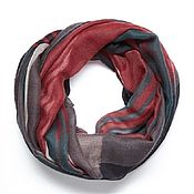 Винтаж handmade. Livemaster - original item 160h70 cm. Stylish snood scarf with a geometric pattern. Handmade.