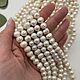 Заказать Жемчуг натуральный речной, круглый, 9 - 10 мм, 1 нить, Ж834. White Pearl. Ярмарка Мастеров. . Бусины Фото №3