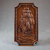 Картины и панно handmade. Livemaster - original item Panels: Sailboat with gulls. Handmade.