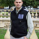 Black Hooded Vest, Men's warm vest, Vest with Pockets, Mens vests, Novosibirsk,  Фото №1