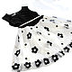 Black and white elegant dress for girls made of mesh with embroidery p. .140-146, Childrens Dress, Moscow,  Фото №1