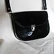 Small women's handbag `Blackie` from natural patent black leather, leather bag, small bag, bag, bag for walking, clutch bag, patent leather bag, a beach bag, hand bag, work, buy
