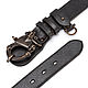 Handmade leather men's belt 'Larsen' (black). Straps. Russian leather Guild. Online shopping on My Livemaster.  Фото №2