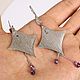 Order earrings 'Amazon' from 925 sterling silver with enamel and amethyst. Luxurious silver handmade. Livemaster. . Earrings Фото №3