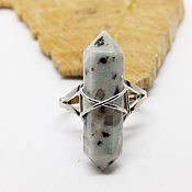 Украшения handmade. Livemaster - original item Split ring with amazonite pegmatite Crystal. Handmade.