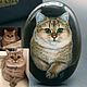 Portrait of a cat on the photo - miniature painting on stone. Pendant. Olga Kniazeva | Jewelry painting. My Livemaster. Фото №6
