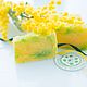 Natural soap from scratch Mimosa touchy yellow green, Soap, Novye Burasy,  Фото №1