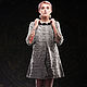 Silver Short Taffeta Dress with Knitted Sleeves «Cosmic». Dresses. mongolia. My Livemaster. Фото №4
