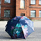 Зонт с ручной росписью "Синий листопад", Зонты, Санкт-Петербург,  Фото №1