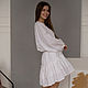 Vasilisa white linen dress with bat-style sleeves. Dresses. molinialife. My Livemaster. Фото №4