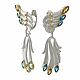 Order Phoenix Wings earrings 585 gold, imperials and diamonds. Jewelry Laboratory Alter Ego. Livemaster. . Earrings Фото №3