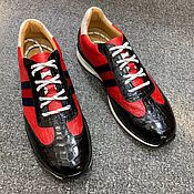Обувь ручной работы handmade. Livemaster - original item Sneakers made of crocodile and ostrich leather, unisex model, custom tailoring!. Handmade.