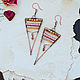 Triangular Earrings with Jasper Long Large Earrings Pink. Earrings. Strangell Jewelry. Online shopping on My Livemaster.  Фото №2