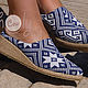Тканевые мюли "Ethnic Blue". Мюли. HolyCowChic. Интернет-магазин Ярмарка Мастеров.  Фото №2