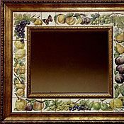 Для дома и интерьера handmade. Livemaster - original item Mirror autumn Fruit Painting ceramic tiles Painting ceramic.. Handmade.