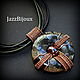 Кулон с ларвикитом и гранатом. Кулон. JazzBijoux (Елена Сафронова). Ярмарка Мастеров.  Фото №4